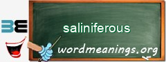 WordMeaning blackboard for saliniferous